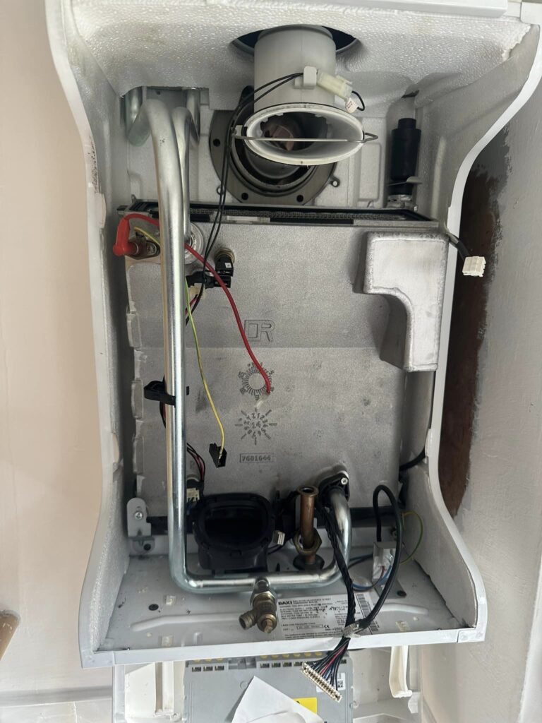Baxi boiler being repaired by gas engineer
